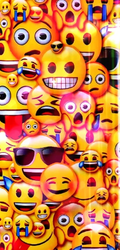 Colorful emoji-themed wallpaper with vibrant, cheerful emojis.