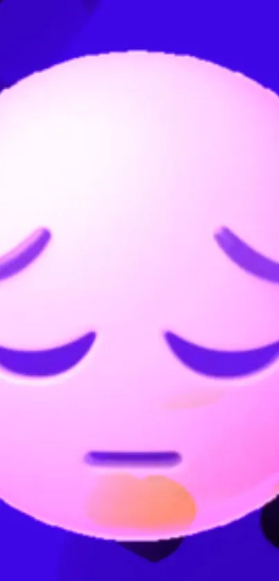 Colorful emoji with a blue and pink background on mobile wallpaper.