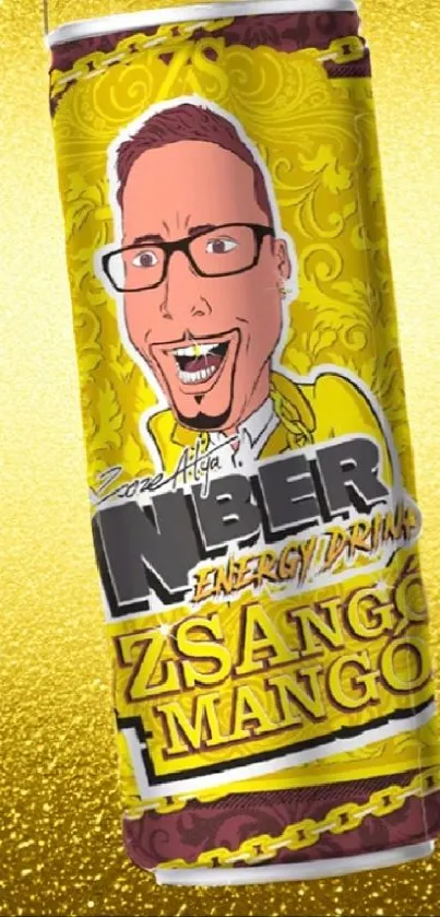 Vibrant energy drink wallpaper with gold and chains.