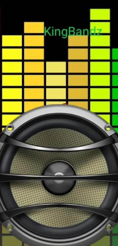 Colorful equalizer and speaker mobile wallpaper with vibrant design.