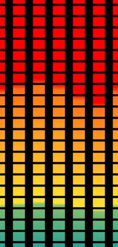 Vibrant equalizer gradient wallpaper with colorful digital bars.