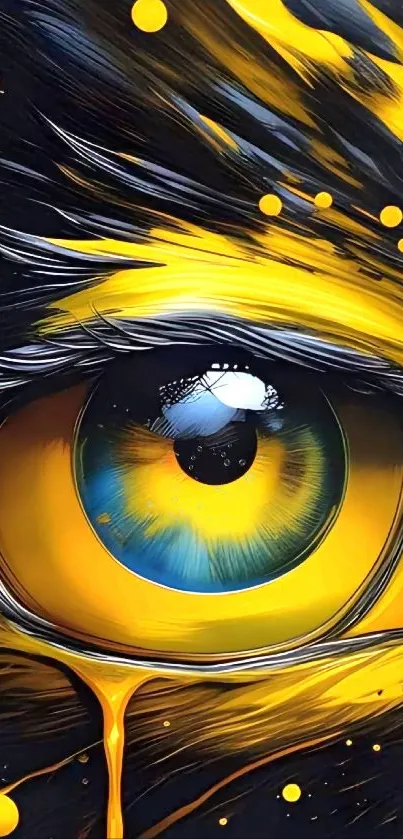 Abstract eye with vibrant colors and creative design.