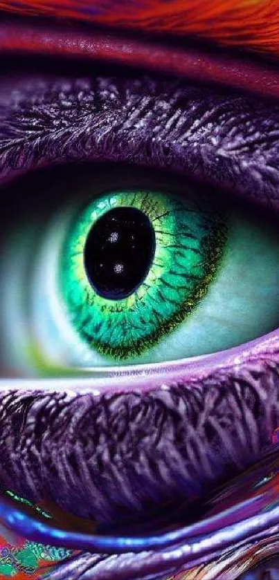 A vibrant, colorful abstract art of an eye in high resolution.