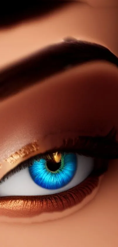 Artistic blue eye vibrant digital wallpaper for mobile devices.