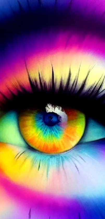 Vibrant, colorful eye wallpaper for mobile.