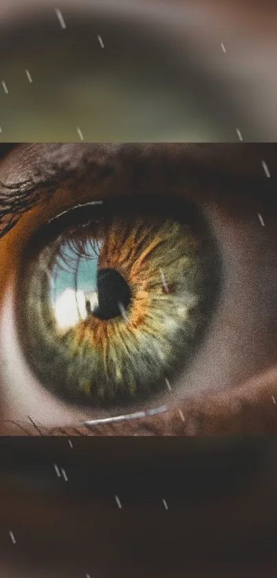 Close-up image of an eye with vibrant colors and reflections.