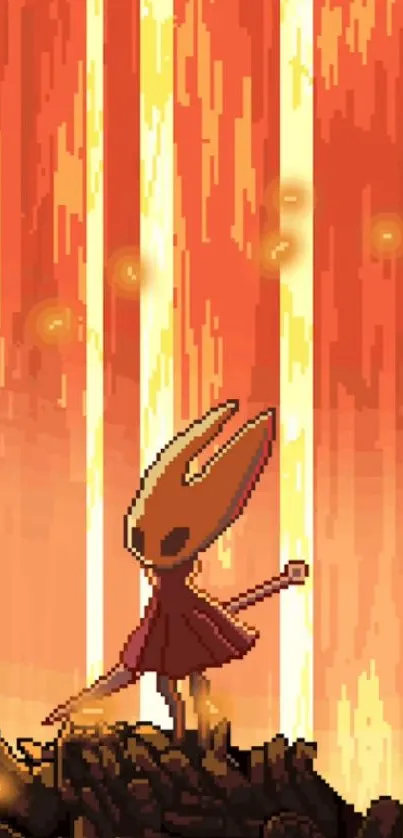 Mystical creature in fiery abstract art design