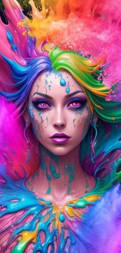 A vibrant and colorful fantasy art wallpaper featuring a mystical character.