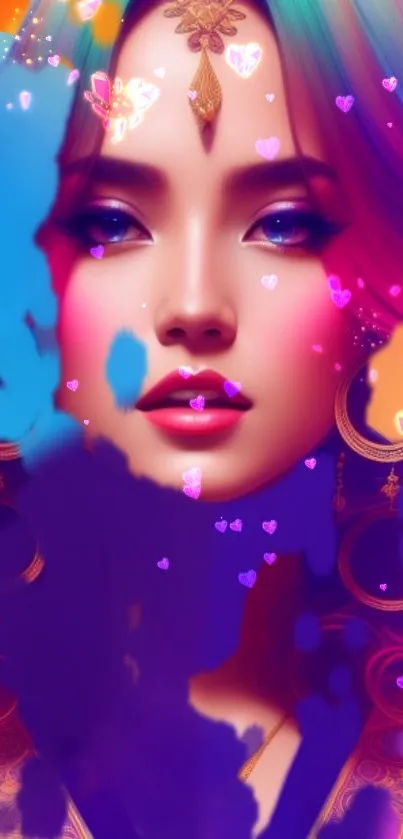 Vibrant fantasy art wallpaper with colorful abstract design.