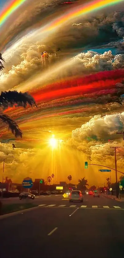 Fantasy cloudscape with vibrant sunset colors and dramatic skies.