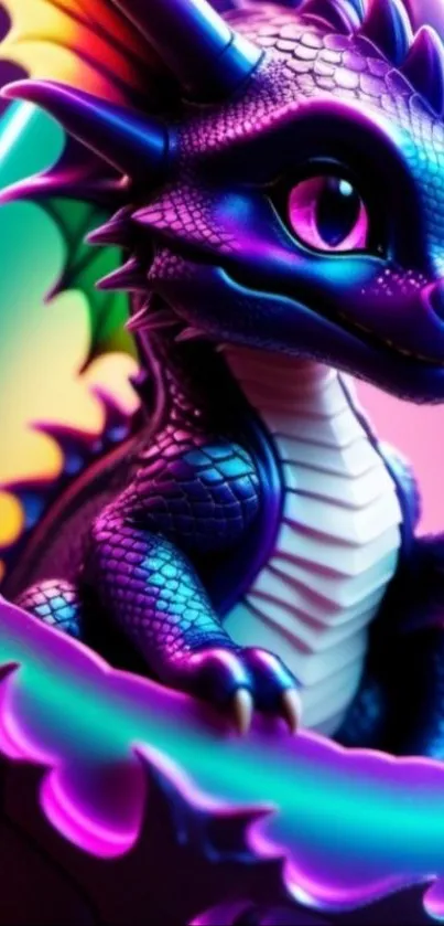 Colorful fantasy dragon art with vibrant scales.