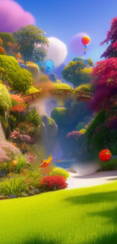 Vibrant fantasy garden wallpaper with lush colors and serene beauty.