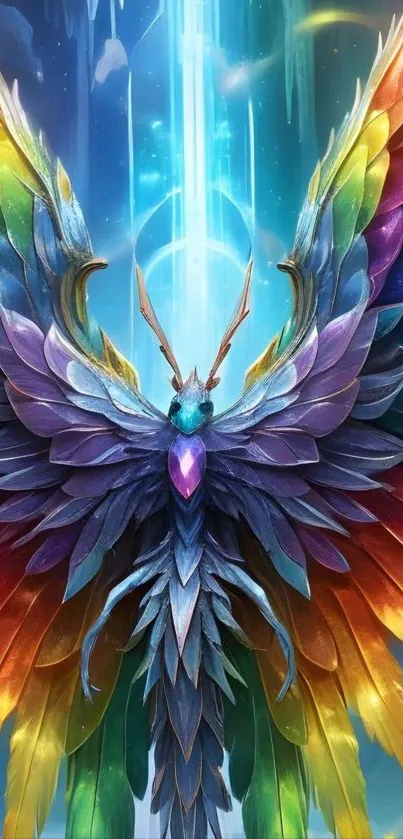 Colorful fantasy creature with vibrant wings.