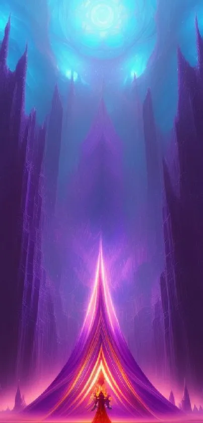 Vibrant fantasy scene with mystical celestial elements.