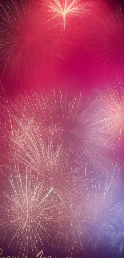 Vibrant fireworks display with colorful, celebratory bursts in the night sky.