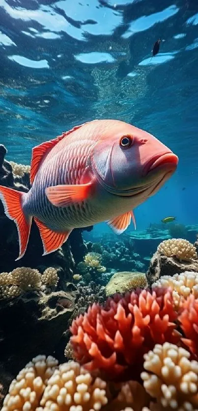 Vibrant fish amidst colorful coral in ocean waters.