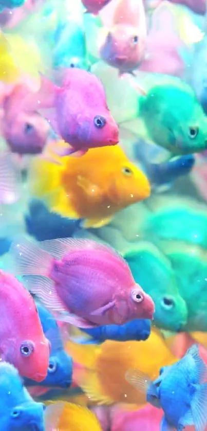 Colorful fish swimming in a vibrant aquarium setting.