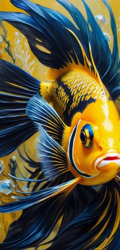 Colorful betta fish art with vibrant details and flowing fins.