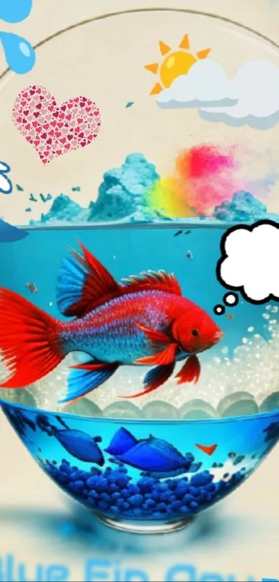 Vibrant Fish Bowl Wallpaper - free download