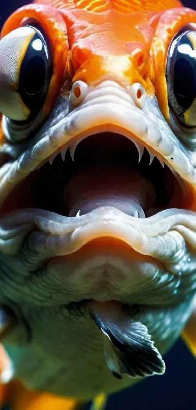 Close-up of a vibrant goldfish showing vivid colors and striking details.