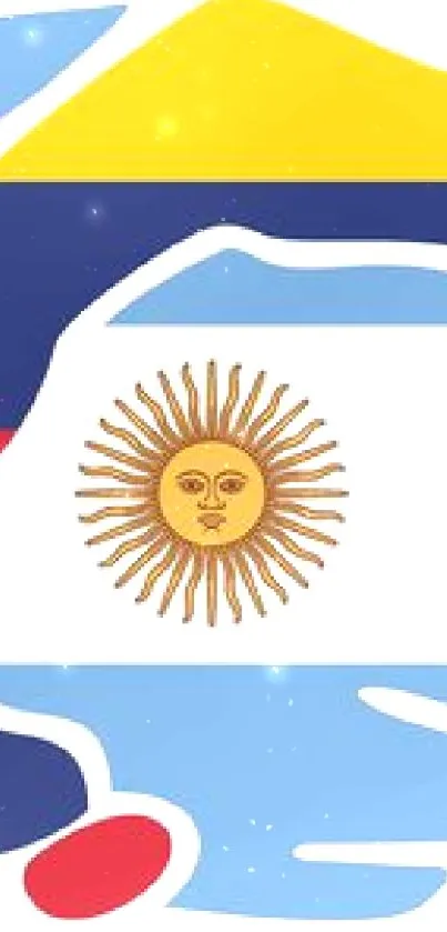 Argentina and Venezuela flags in a handshake design.