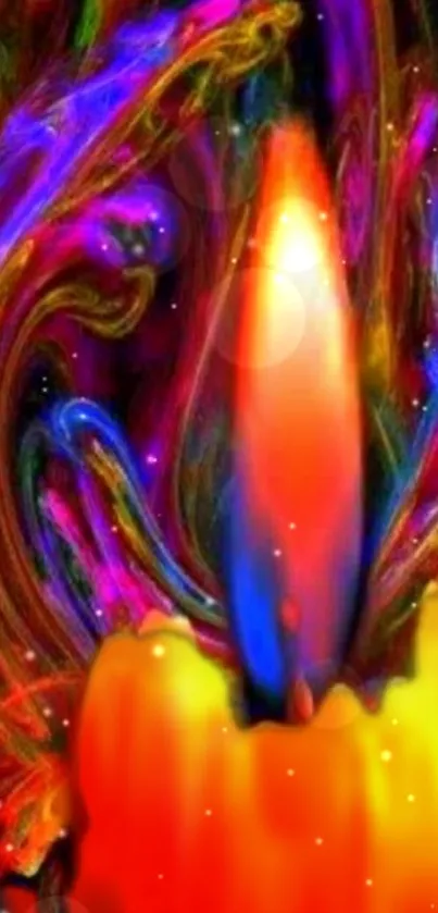 Vibrant abstract flame design wallpaper.