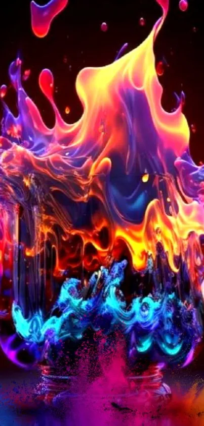 Vibrant flame abstract wallpaper with fiery colors blending beautifully.