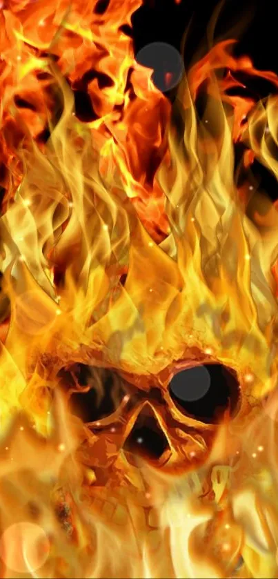 Dynamic orange flames against a dark background, perfect for mobile screens.