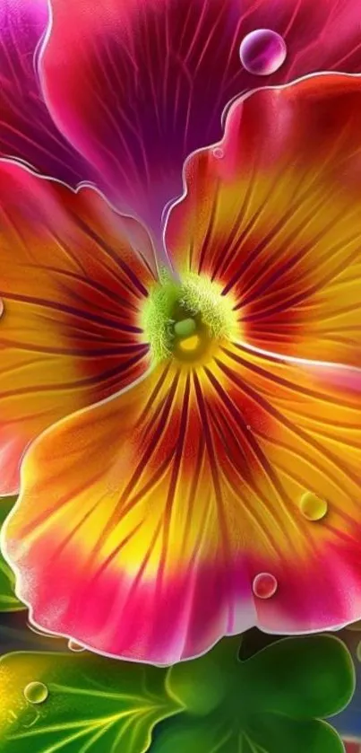 Vibrant floral wallpaper with colorful petals and texture.