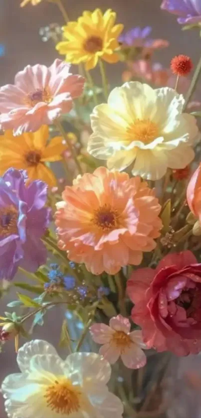 Colorful floral bouquet with vibrant blooms.