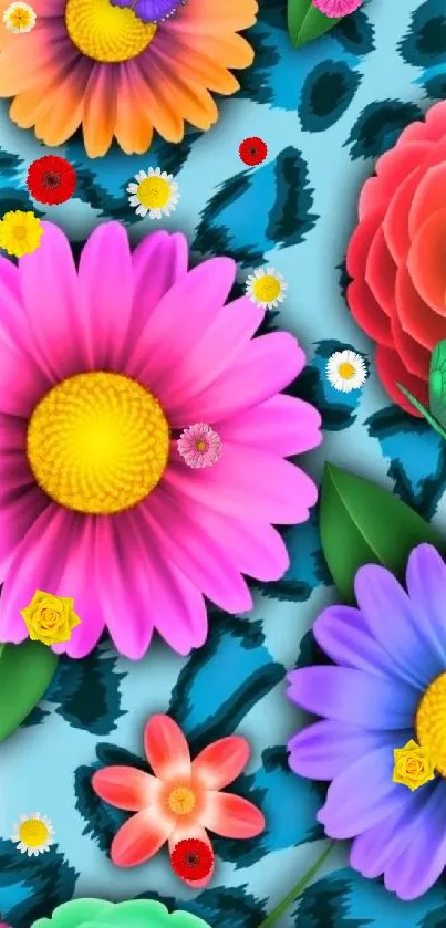 Vibrant floral and butterfly wallpaper for mobile.