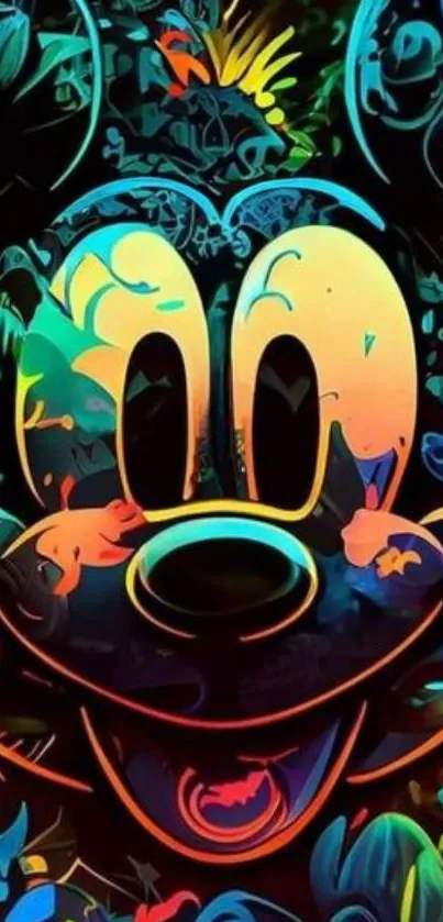 Vibrant floral cartoon character art with colorful elements.