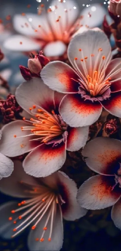 Vibrant floral wallpaper with colorful blossoms and rich shades.