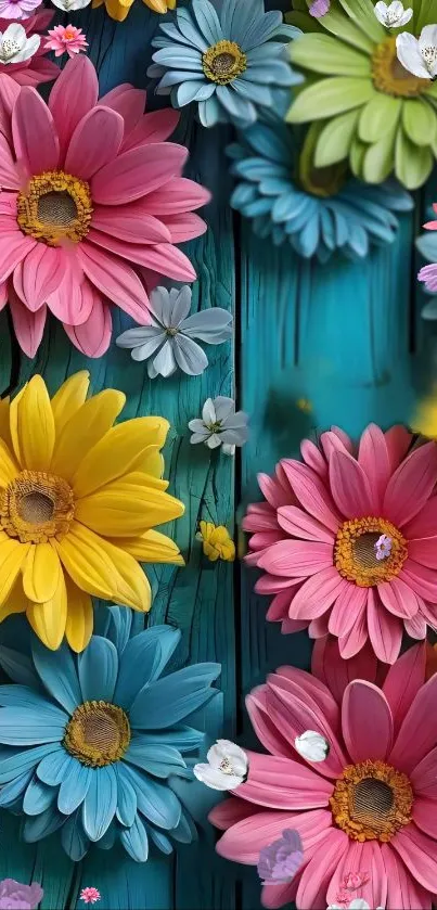 Vibrant colorful flowers mobile wallpaper