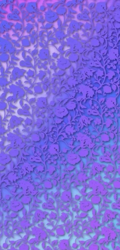 Floral wallpaper with purple and blue gradient design.