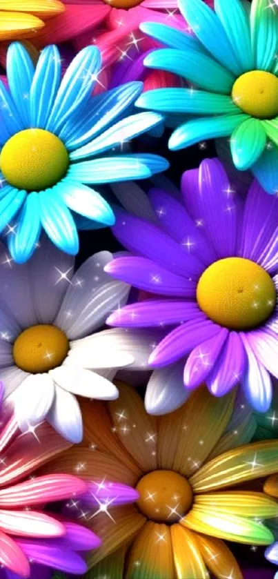 Colorful daisy floral mobile wallpaper