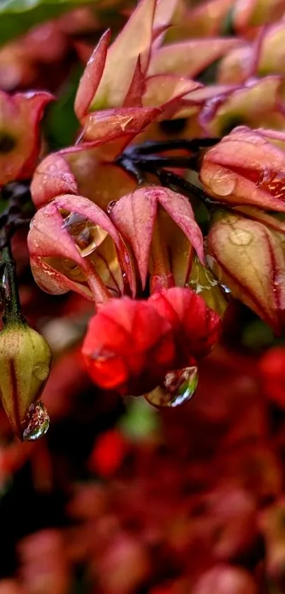 Close-up floral image with water droplets on vibrant petals.