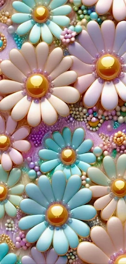 Colorful abstract floral phone wallpaper with vibrant designs.