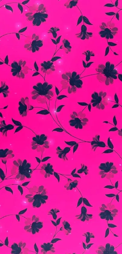 Vibrant pink floral pattern mobile wallpaper.