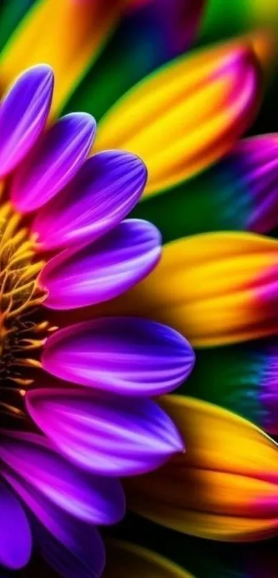 Vibrant, colorful flower petals close-up.
