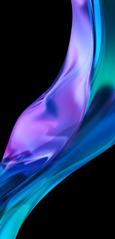 Abstract wallpaper with vibrant purple and teal fluid design.