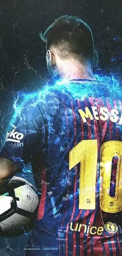 Football player in vibrant energy burst wallpaper.