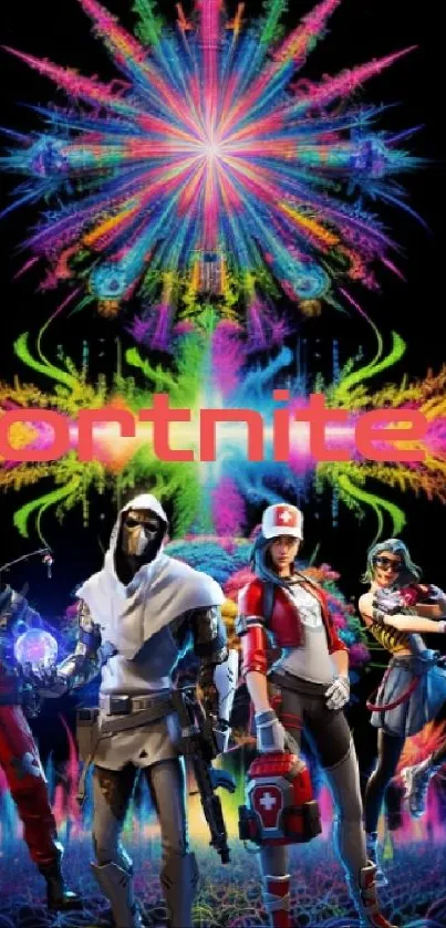 Vibrant Fortnite Characters Wallpaper - free download