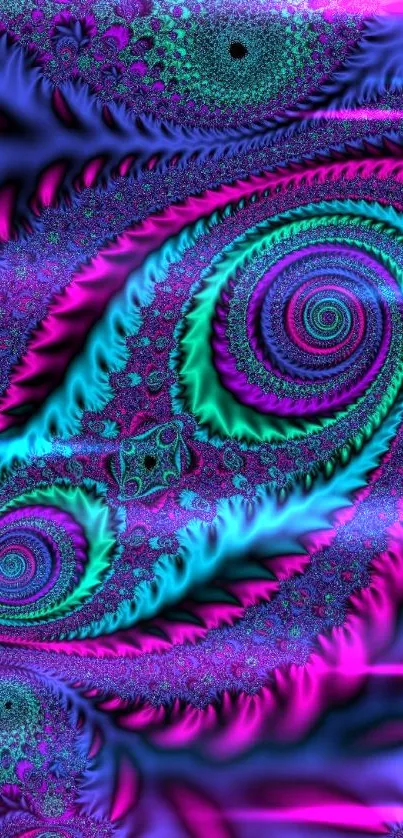 Colorful fractal design with vibrant spirals.