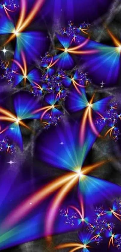 Vibrant fractal art wallpaper with colorful and dynamic designs.