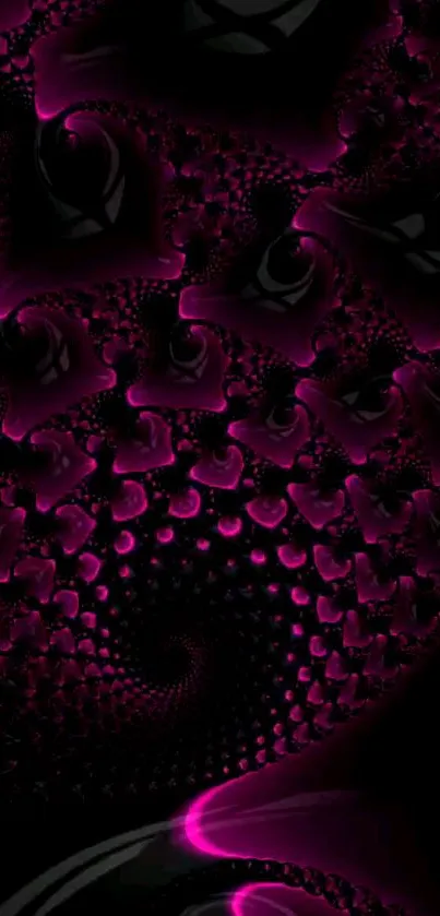 Vibrant fractal wallpaper with deep blacks and vivid pinks.