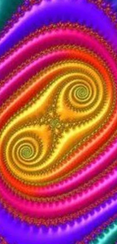 Vibrant, colorful fractal art wallpaper for mobile.