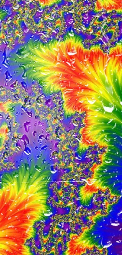 Colorful fractal art wallpaper with vibrant abstract design.