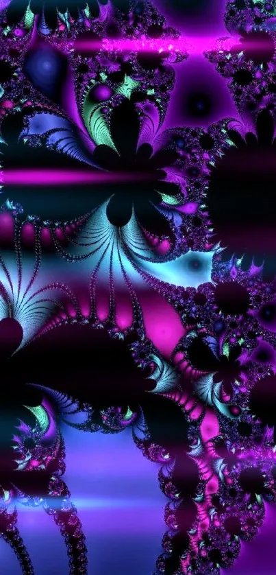 Vibrant fractal art with purple hues.