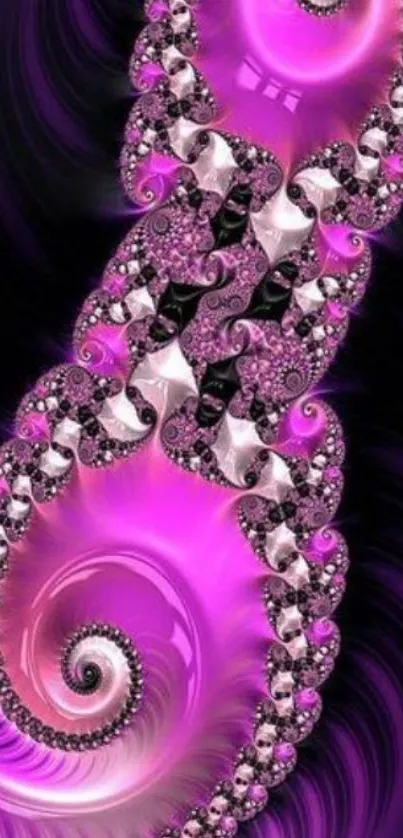 Purple and pink fractal art mobile wallpaper with swirl patterns.